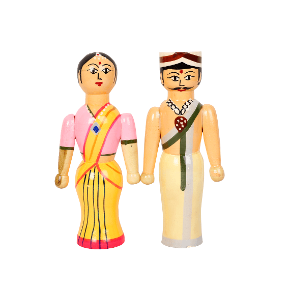 Channapatna Couple Dolls