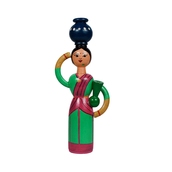 Channapatna Woman with Pot Doll