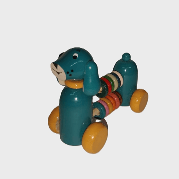 Channapatna Pull-Along Bear with Rings