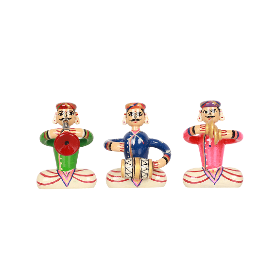 Channapatna Musician Dolls Trio