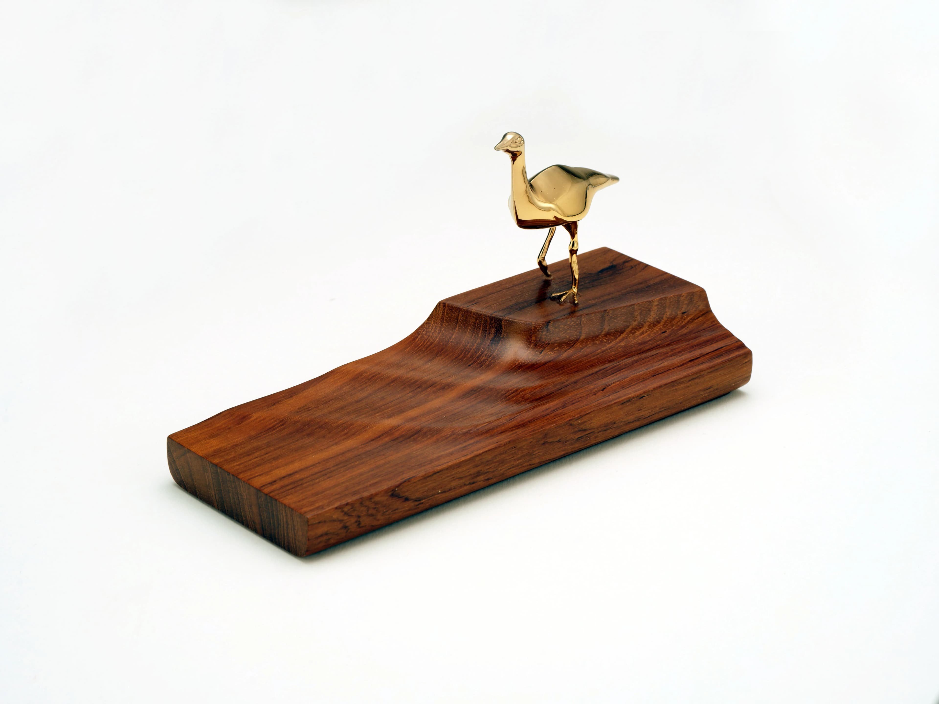 Brass Crane on Rosewood Base