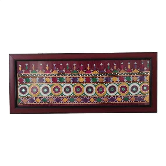 Framed Kasuti Geometric Panel