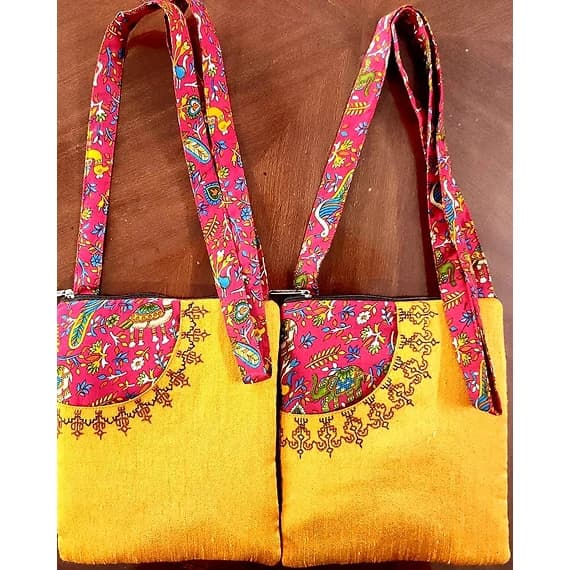 Mustard Kasuti Sling Pouches