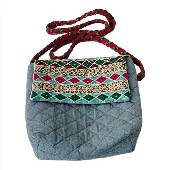 Kasuti Diamond-Band Shoulder Bag