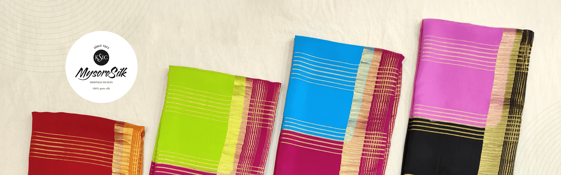 Mysore Silk — KSIC heritage weaves. 100% pure silk, GI-11.