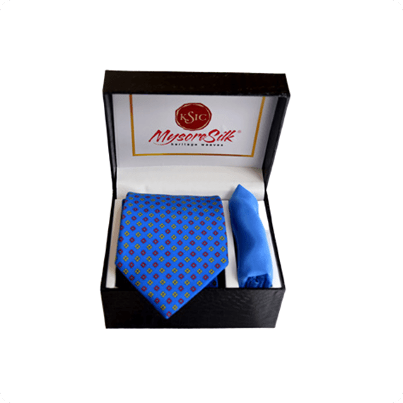 KSIC Mysore Silk Tie with Pocket Square